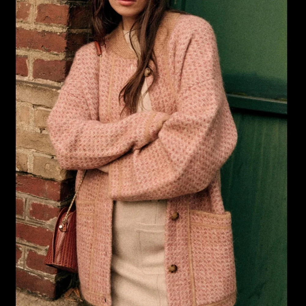SEZANE Nathael Jacket Camel Sz Medium - Picture 1 of 6